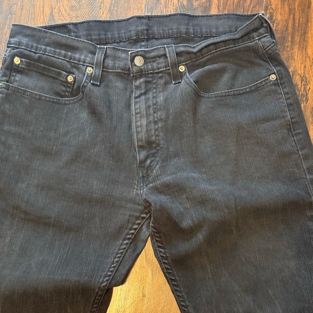 Levi's 559 Jeans Mens 34x34 Black Relaxed Straight Denim (FITS 34x32) Work Ranch - Picture 4 of 16